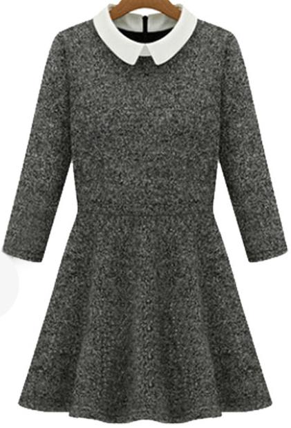 Romwe Slim Flouncing Woolen Dress