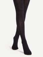 Romwe Black High Stretch Pantyhose Stockings