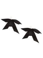 Romwe Black Satin Bow Tie Studs