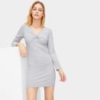 Romwe Twist Detail V-neck Ribbed Dress