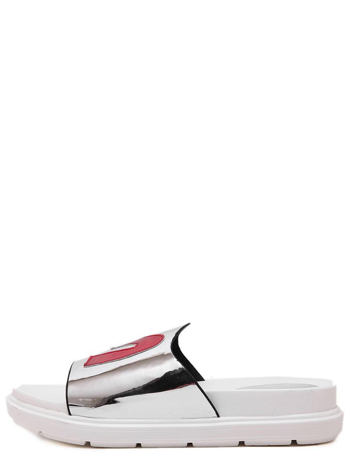 Romwe White Letter M Casual Sandals