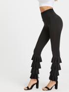 Romwe Ruffle Tiered High Waist Leggings