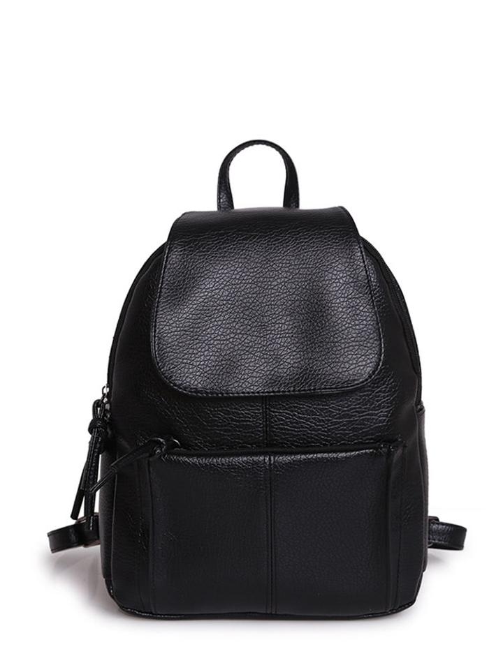 Romwe Zipper Front Flap Backpack