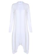 Romwe Asymmetrical Long White Coat