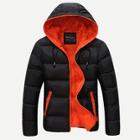 Romwe Men Zip Up Hooded Padded Coat