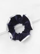 Romwe Contrast Trim Velvet Hair Tie