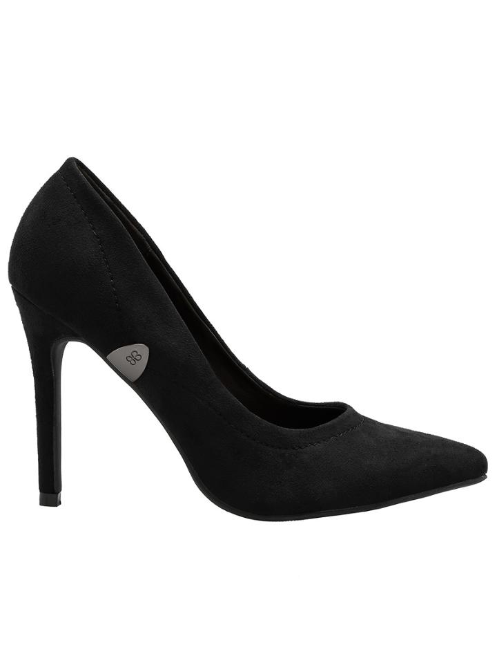 Romwe Black Stiletto High Heel Point Toe Pumps