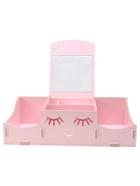 Romwe Pink Happy Smile Cute Diy Makeup Storage