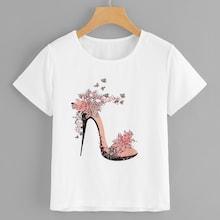 Romwe High Heels Print Tee