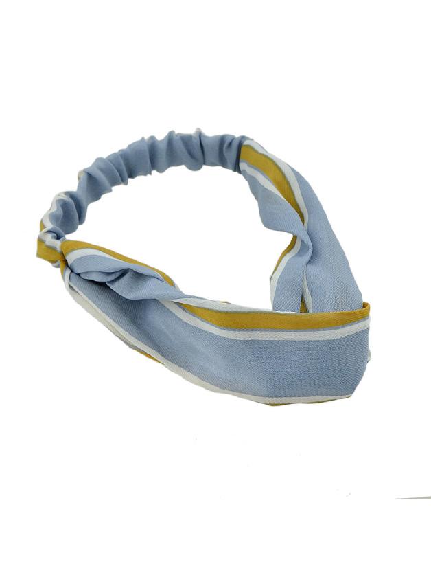 Romwe Blue Cloth Stripe Pattern Elastic Headbands Headwear