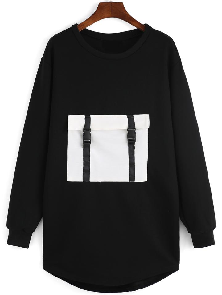 Romwe Letter Print Long Sweatshirt