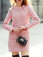 Romwe Long Sleeve Two Tone Pockets Dress