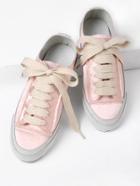 Romwe Lace Up Satin Low Top Sneakers