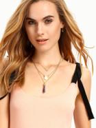 Romwe Multi-layered Crystals And Gemstones Pendant Necklace