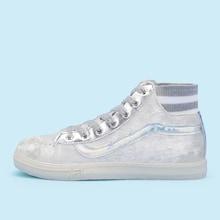 Romwe Lace-up Front Velvet Trainers