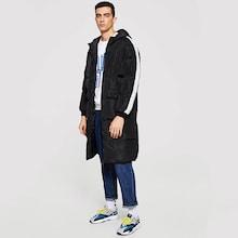 Romwe Men Letter Print Back Hooded Padded Coat