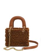 Romwe Fuzzy Overlay Chain Bag With Handle