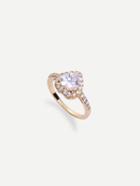 Romwe Golden Heart-shaped Diamond Ring