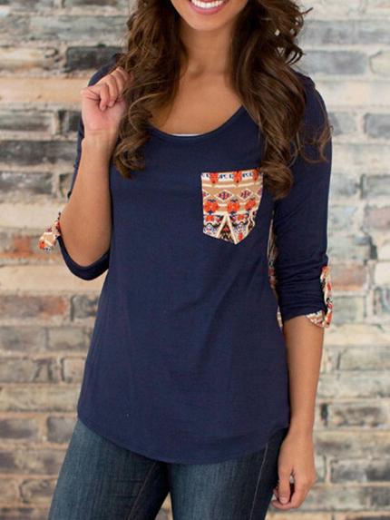 Romwe Contrast Back Pocket T-shirt
