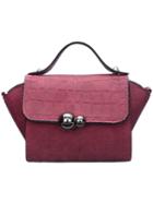 Romwe Red Magnetic Stone Texture Tote Bag