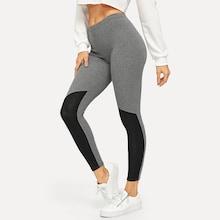 Romwe Colorblock Elastic Waist Leggings