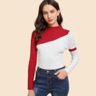 Romwe Colorblock Skinny Sweater