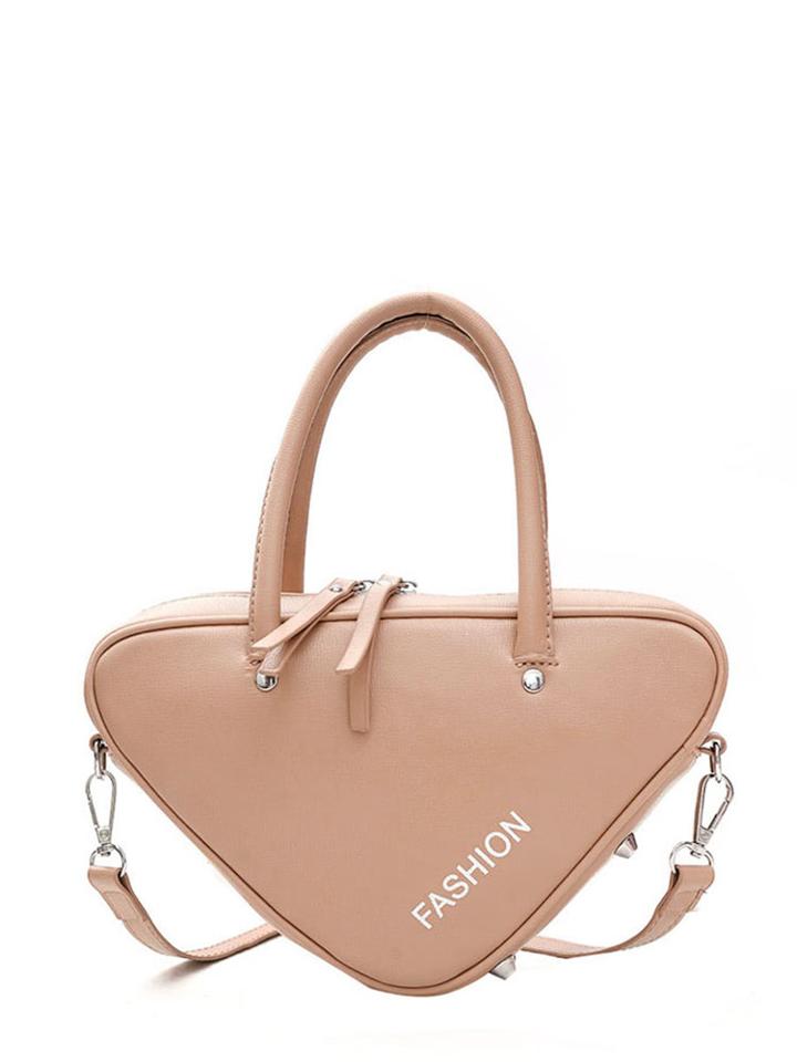 Romwe Zip Closure Triangle Bag