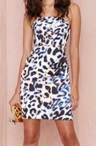 Romwe Strapless Leopard Print Dress
