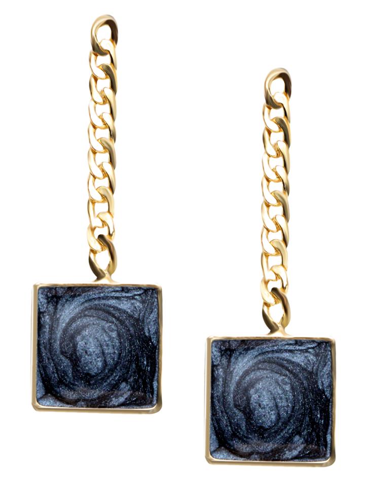 Romwe Gold Plated Square Drop Earrings