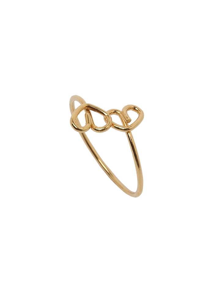 Romwe Gold Heart Feature Ring