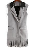 Romwe Lpale Sleeveless Tassel Vest