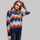 Romwe Colorblock Striped Sweater