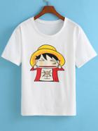 Romwe Monkey D Luffy Print T-shirt