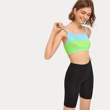 Romwe Camel Contrast Binding  Cami Top