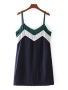 Romwe Chevron Striped Cami Dress