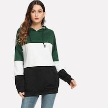 Romwe Cut And Sew Panel Hoodie