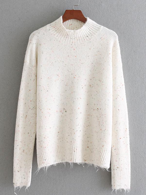 Romwe Ripped Trim Jumper Sweater