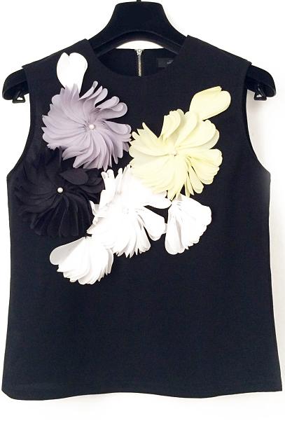 Romwe Applique Black Tank Top