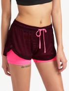 Romwe Active 2 In 1 Dolphin Hem Gym Shorts