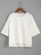 Romwe White High Low Drop Shoulder T-shirt
