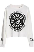 Romwe Tai Chi Operator Print Sweatshirt