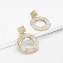 Romwe Geometric Design Stone Earrings 1pair