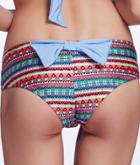 Romwe Multicolor Striped With Bow Bikini Pant