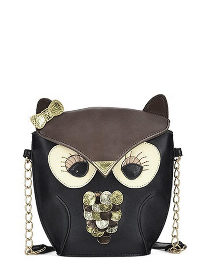 Romwe Owl Shaped Bow Detail Crossbody Bag