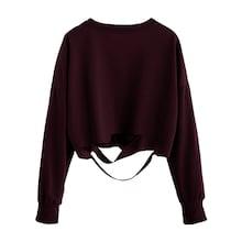 Romwe Raw Trim Ripped Crop Top