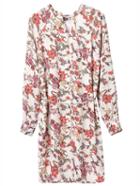Romwe Multicolor Tie-waist Floral Print Dress