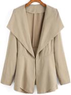 Romwe Lapel Open Front Bow Tiered Coat