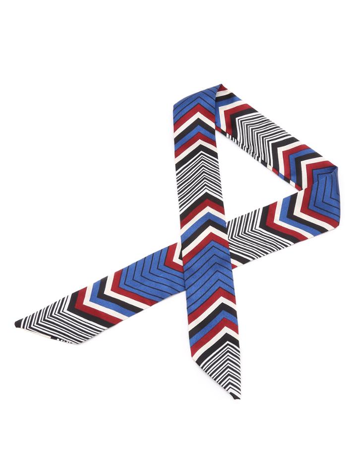 Romwe Chevron Striped Print Twilly Skinny Scarf