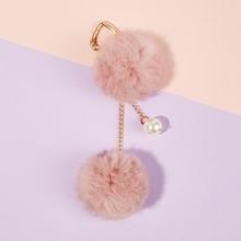 Romwe Faux Pearl Decor Pom Pom Bag Accessory