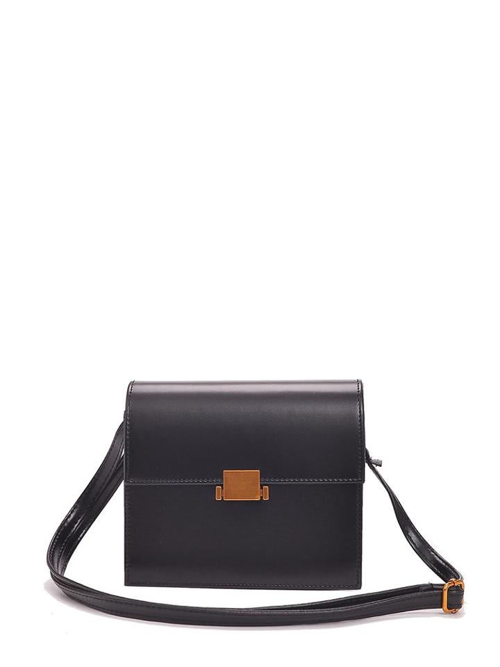 Romwe Flap Lock Shoulder Bag